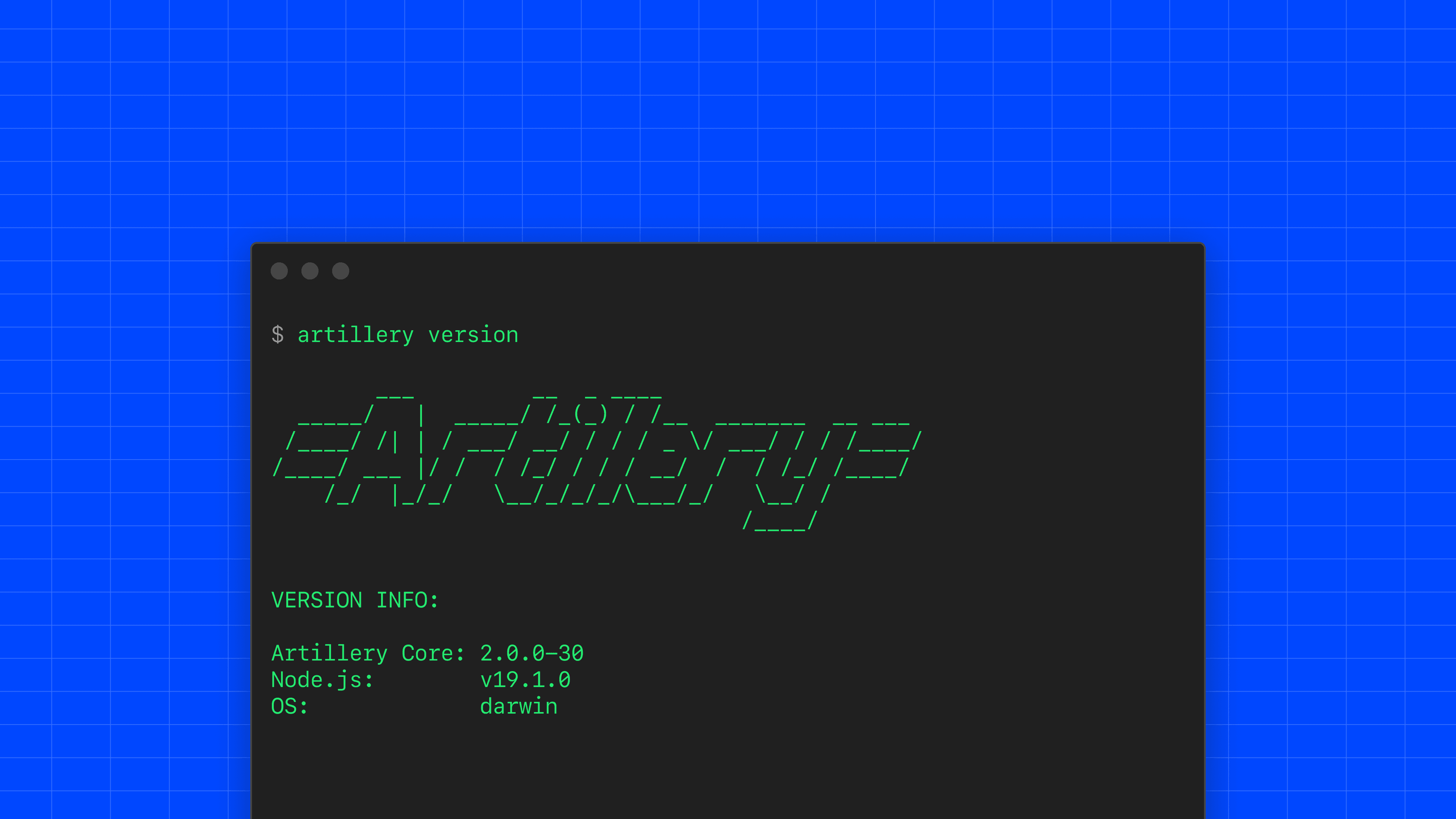 Artillery CLI v2.0.0-30