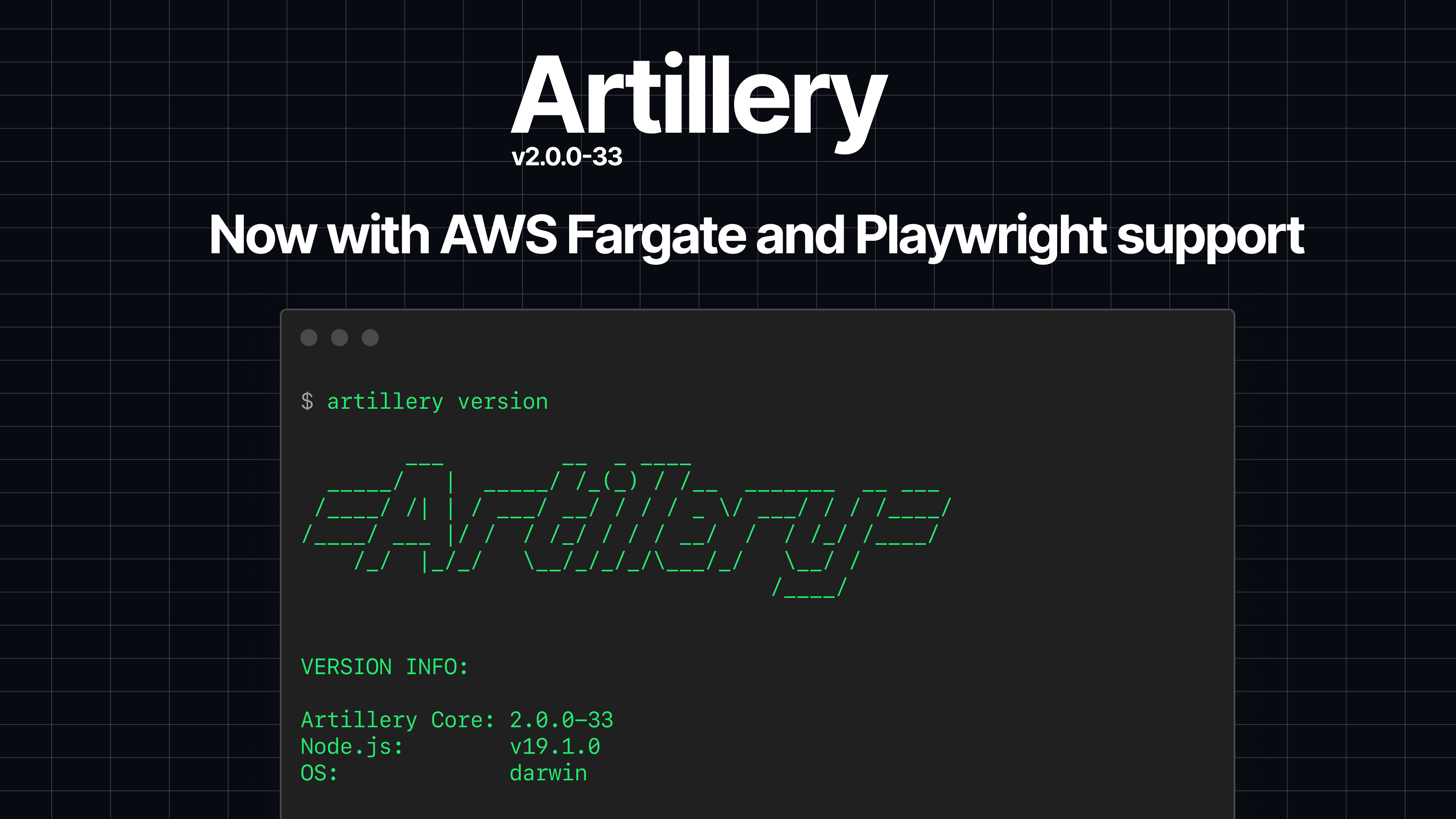Artillery CLI v2.0.0-33