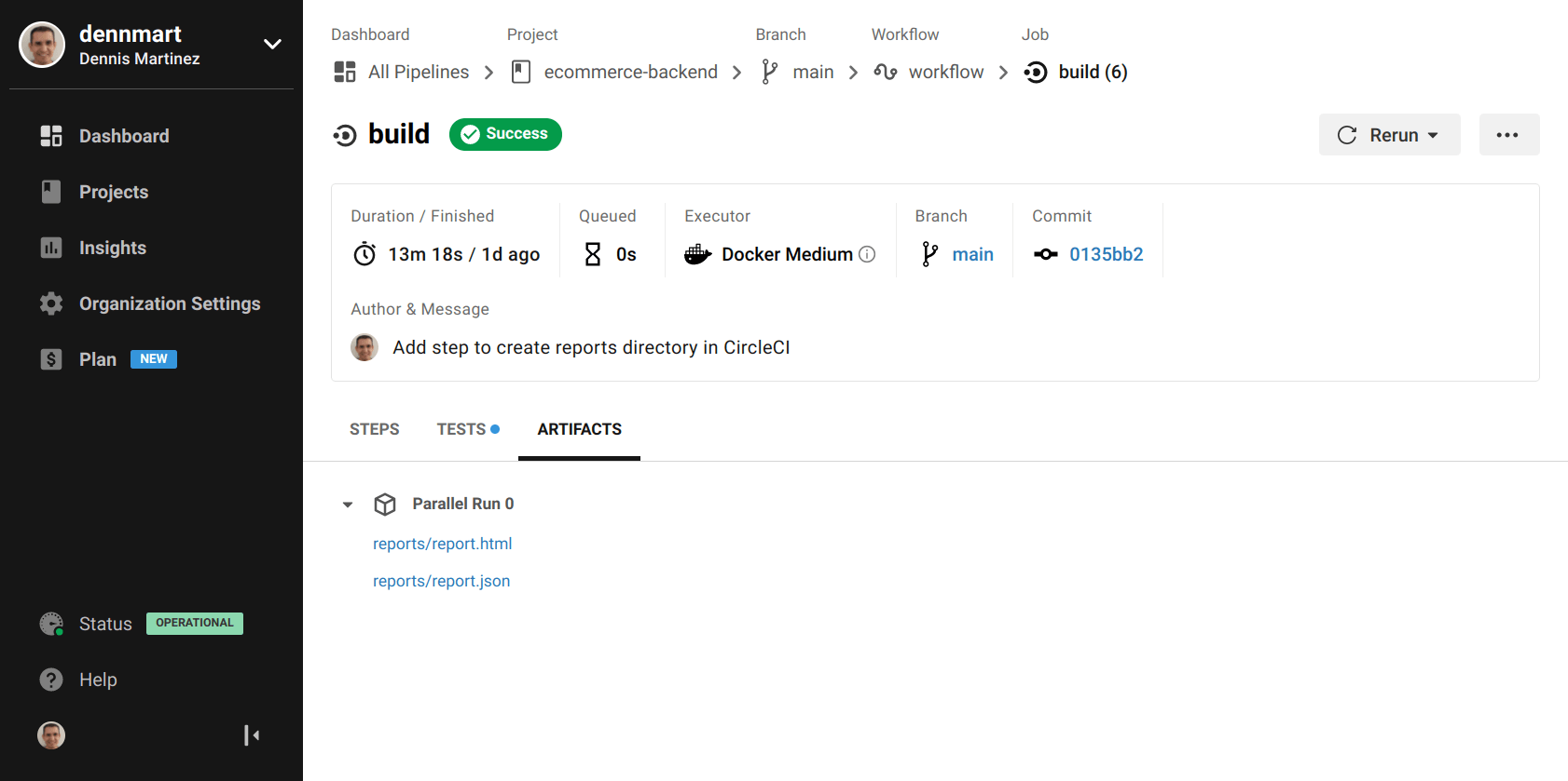 CircleCI - Artifacts