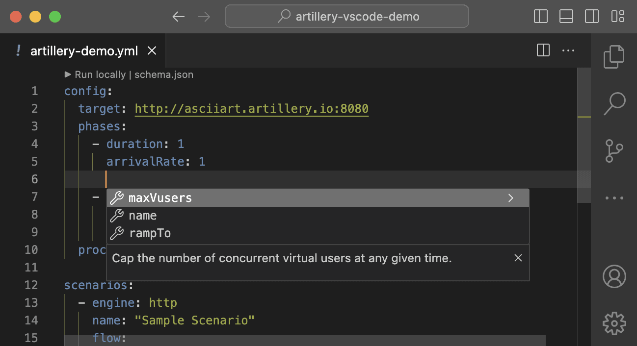 Test script IntelliSense