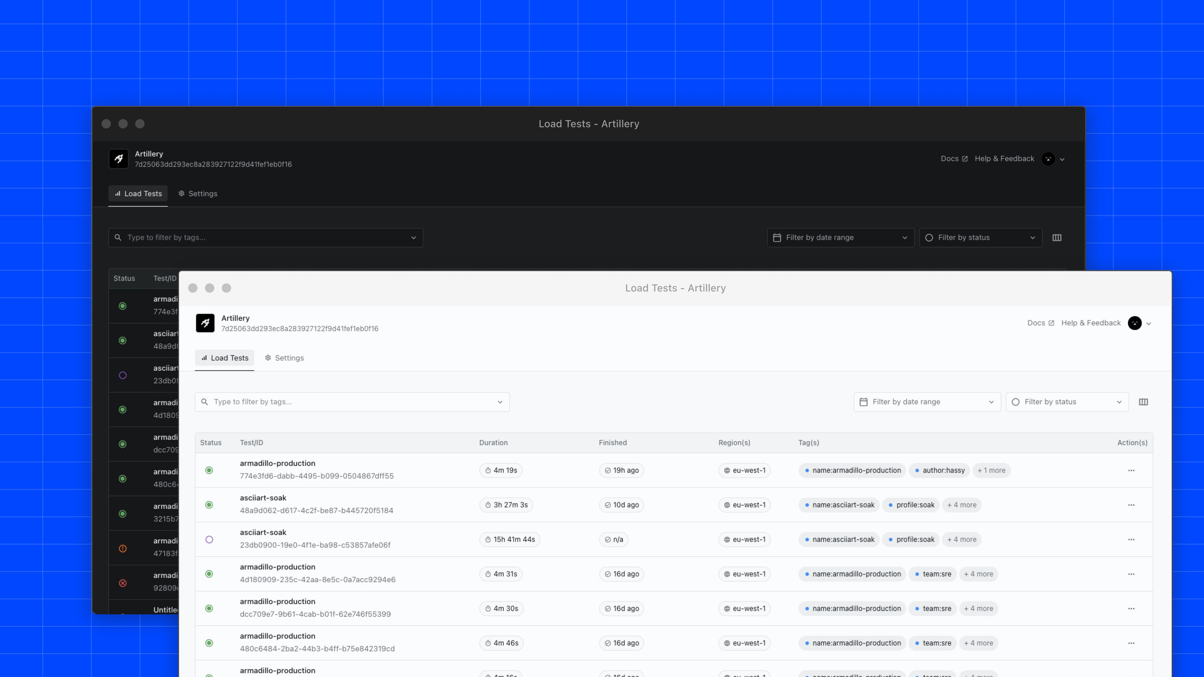 Artillery Dashboard v0.10.0