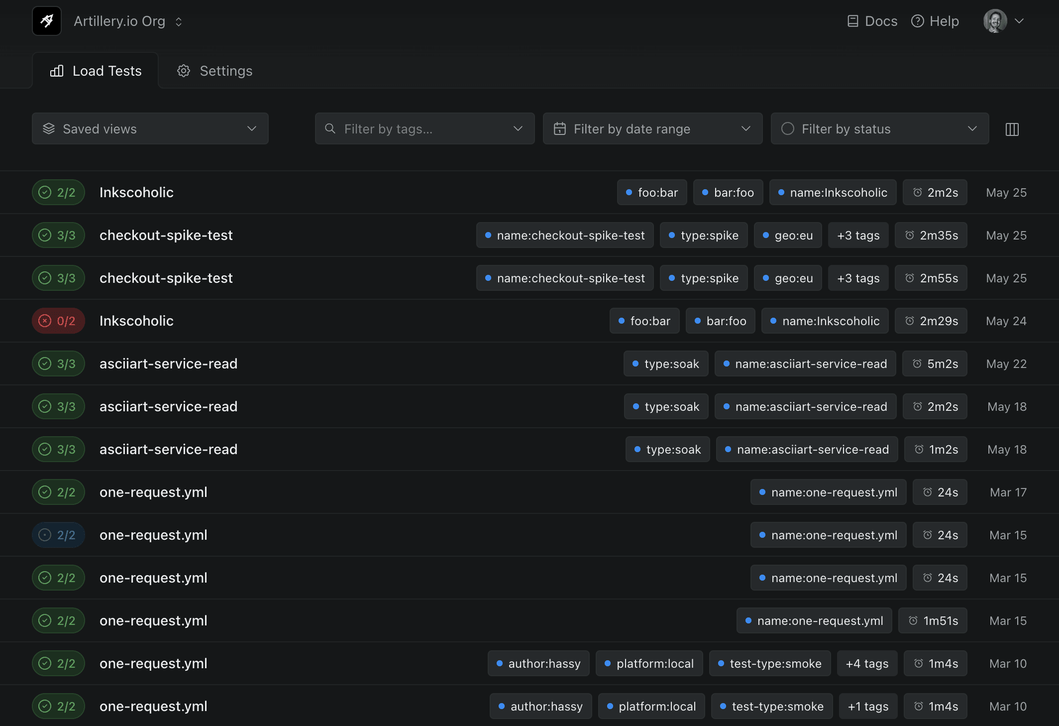 Checks on dashboard
