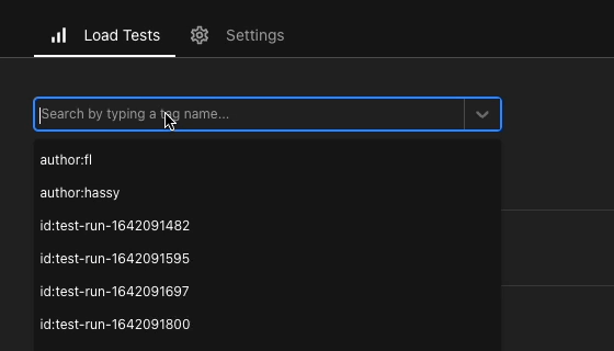 Dashboard tag filters in action