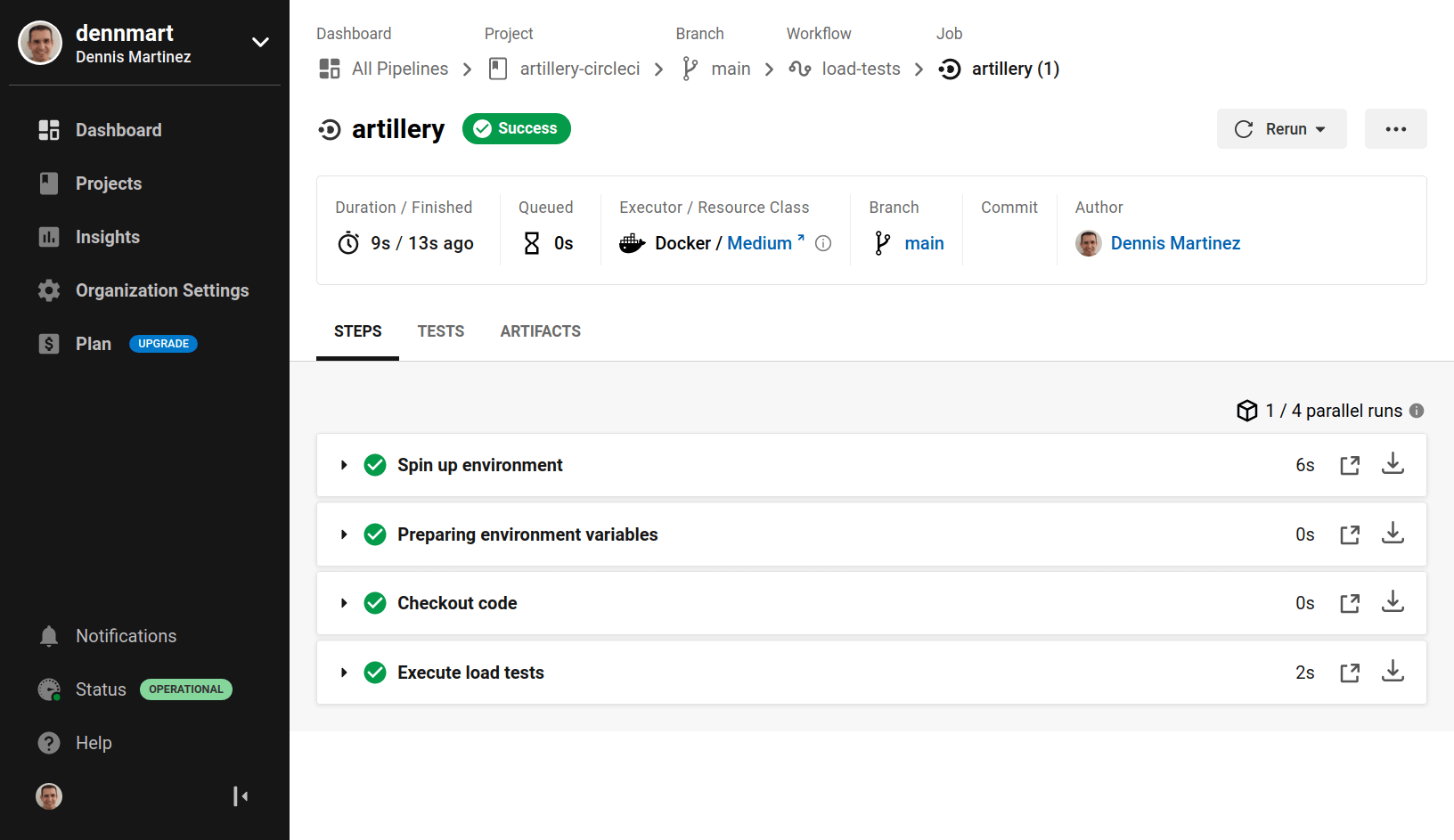 CircleCI - Successful test run